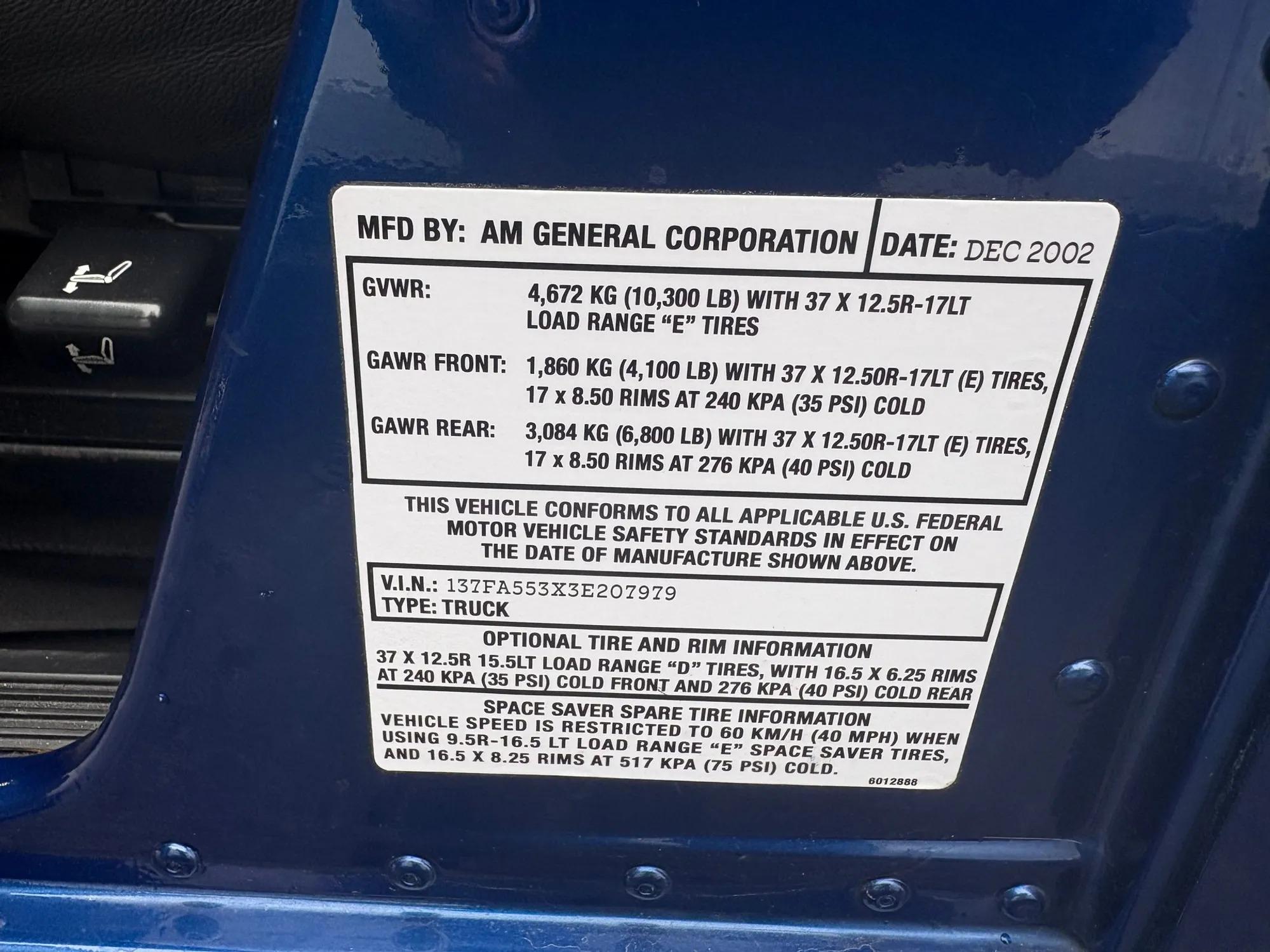 2003 Hummer H1 Pickup