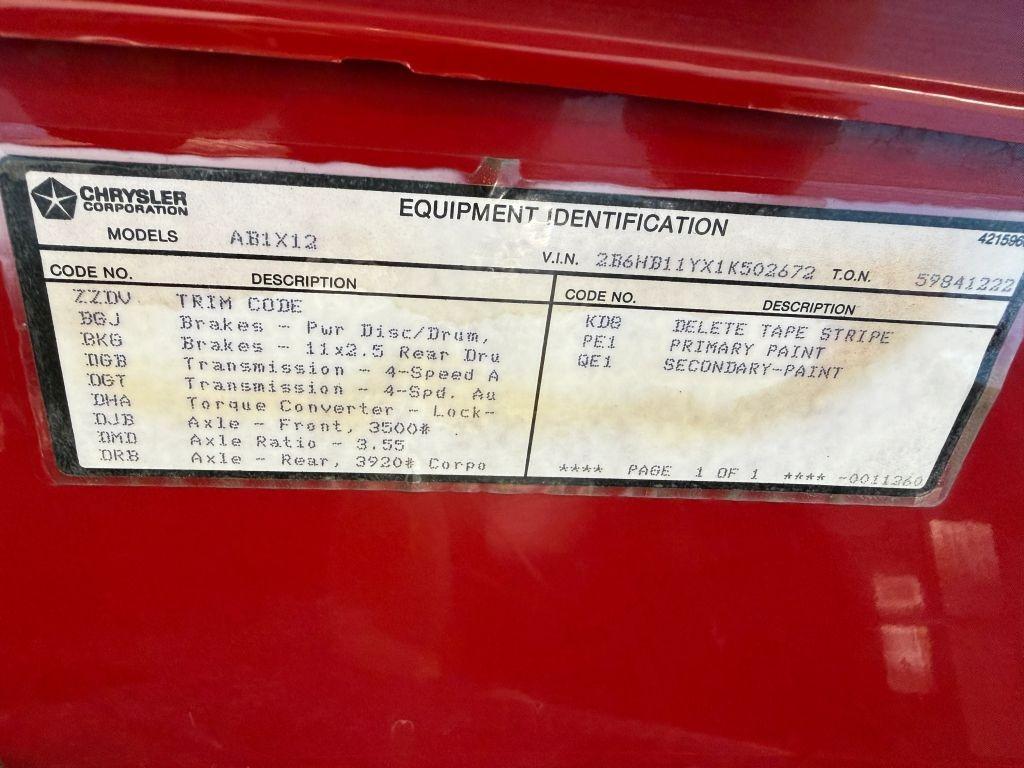 2001 Dodge Ram 1500 Starcraft Van