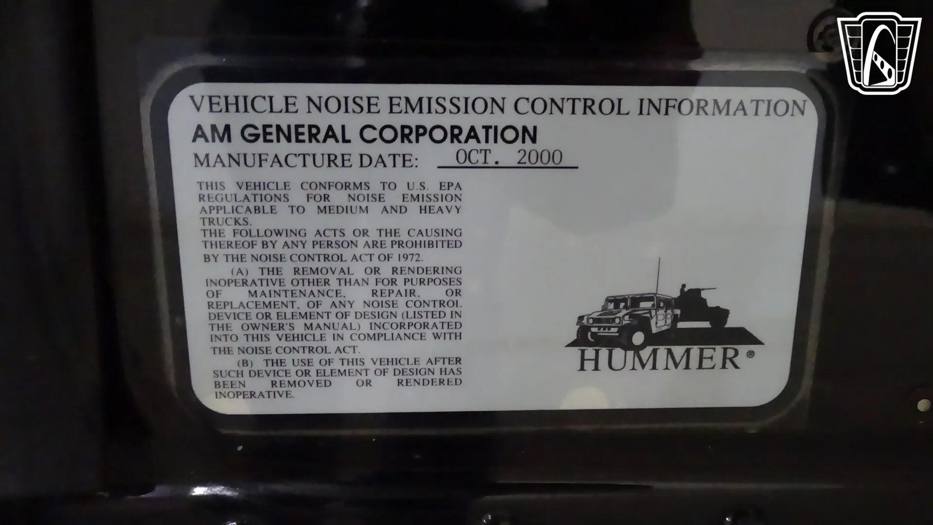 2001 Am General Hummer H1