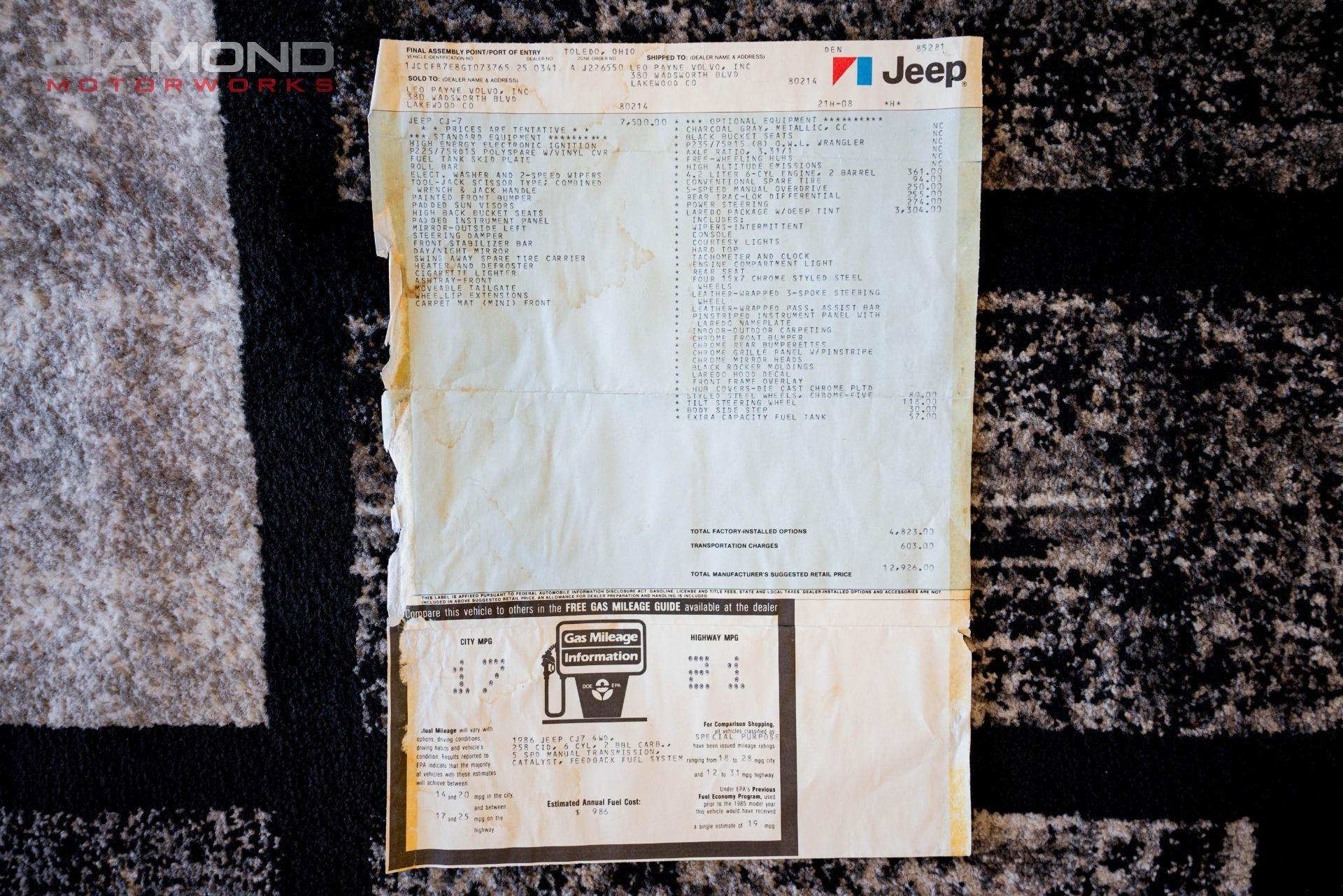 1986 Jeep CJ-7 Laredo